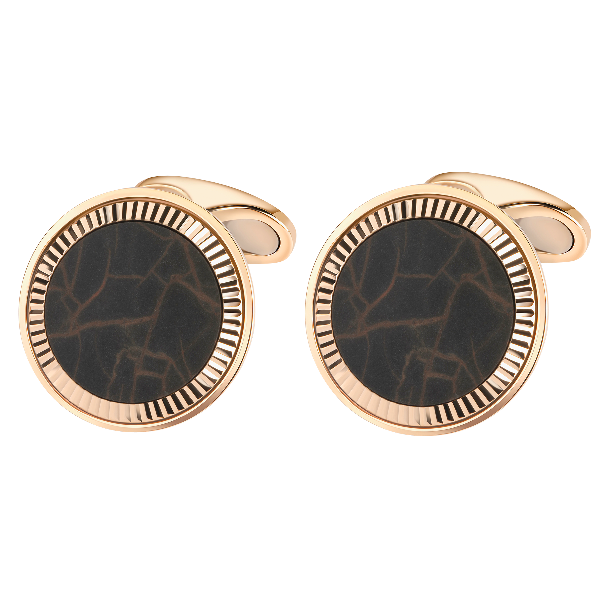 Brogle Classic cufflinks with iron pebbles Brogle Classic cufflinks with iron pebbles