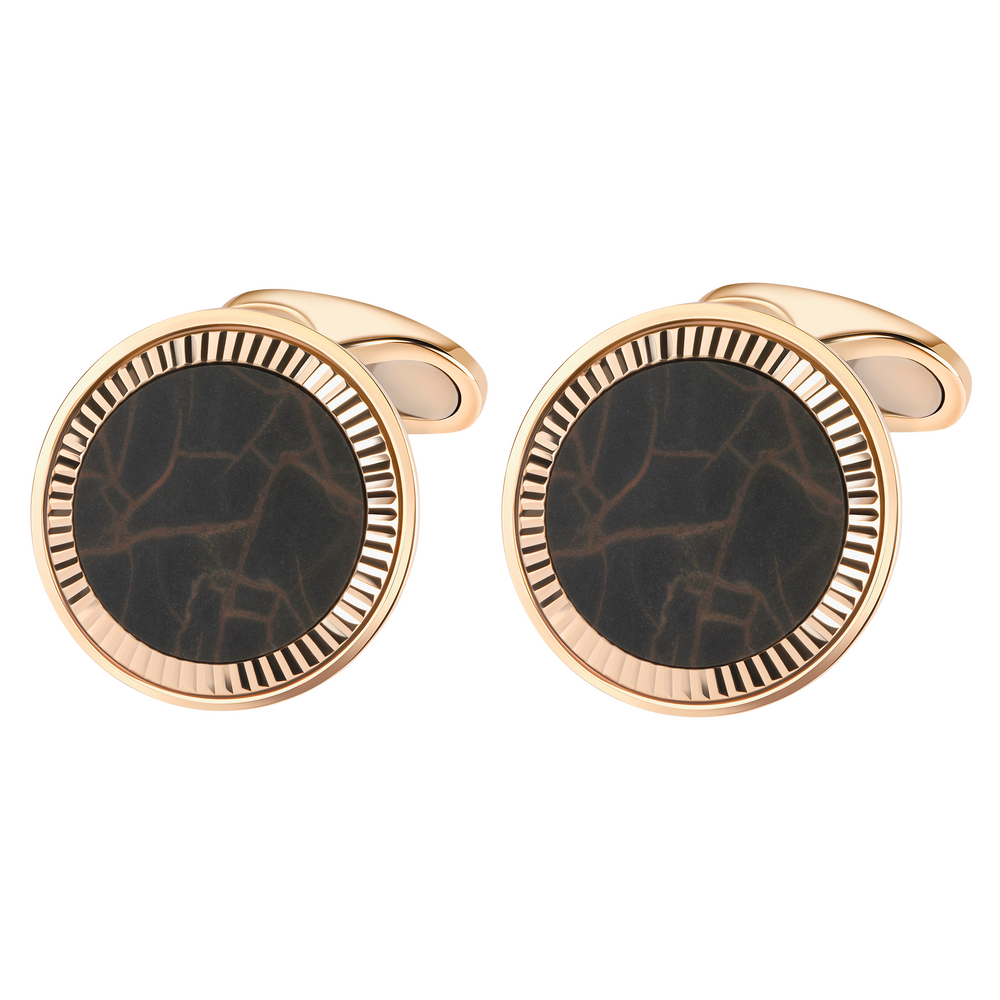 Brogle Classic cufflinks with iron pebbles Brogle Classic cufflinks with iron pebbles
