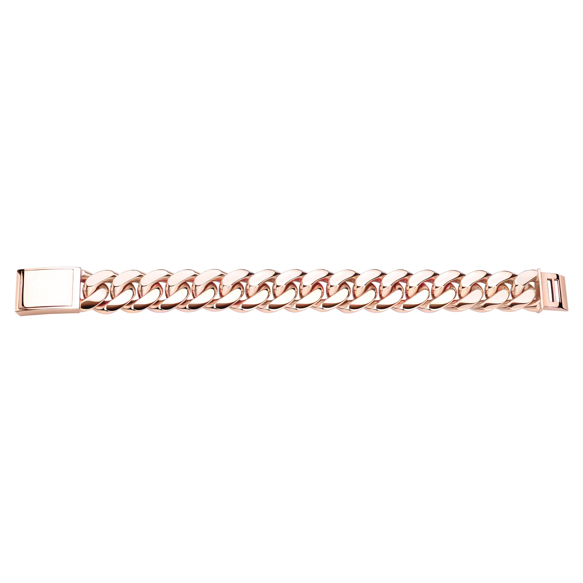 Emil Kraus Cuban Link oval diamond-plated curb chain bracelet, 18mm