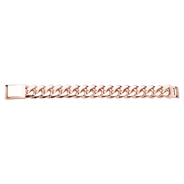 Emil Kraus Cuban Link oval diamond-plated curb chain bracelet, 18mm Emil Kraus Cuban Link oval diamond-plated curb chain bracelet, 18mm