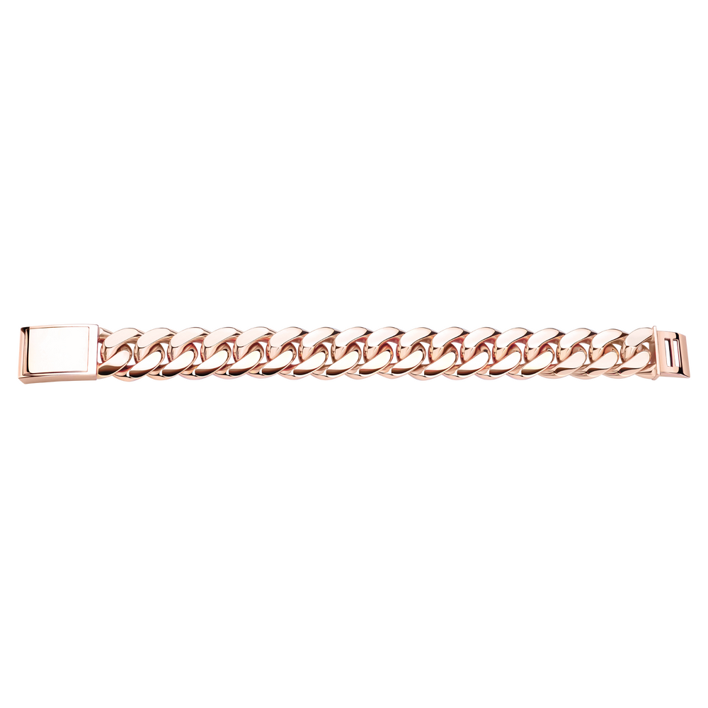 Emil Kraus Cuban Link oval diamond-plated curb chain bracelet, 18mm Emil Kraus Cuban Link oval diamond-plated curb chain bracelet, 18mm