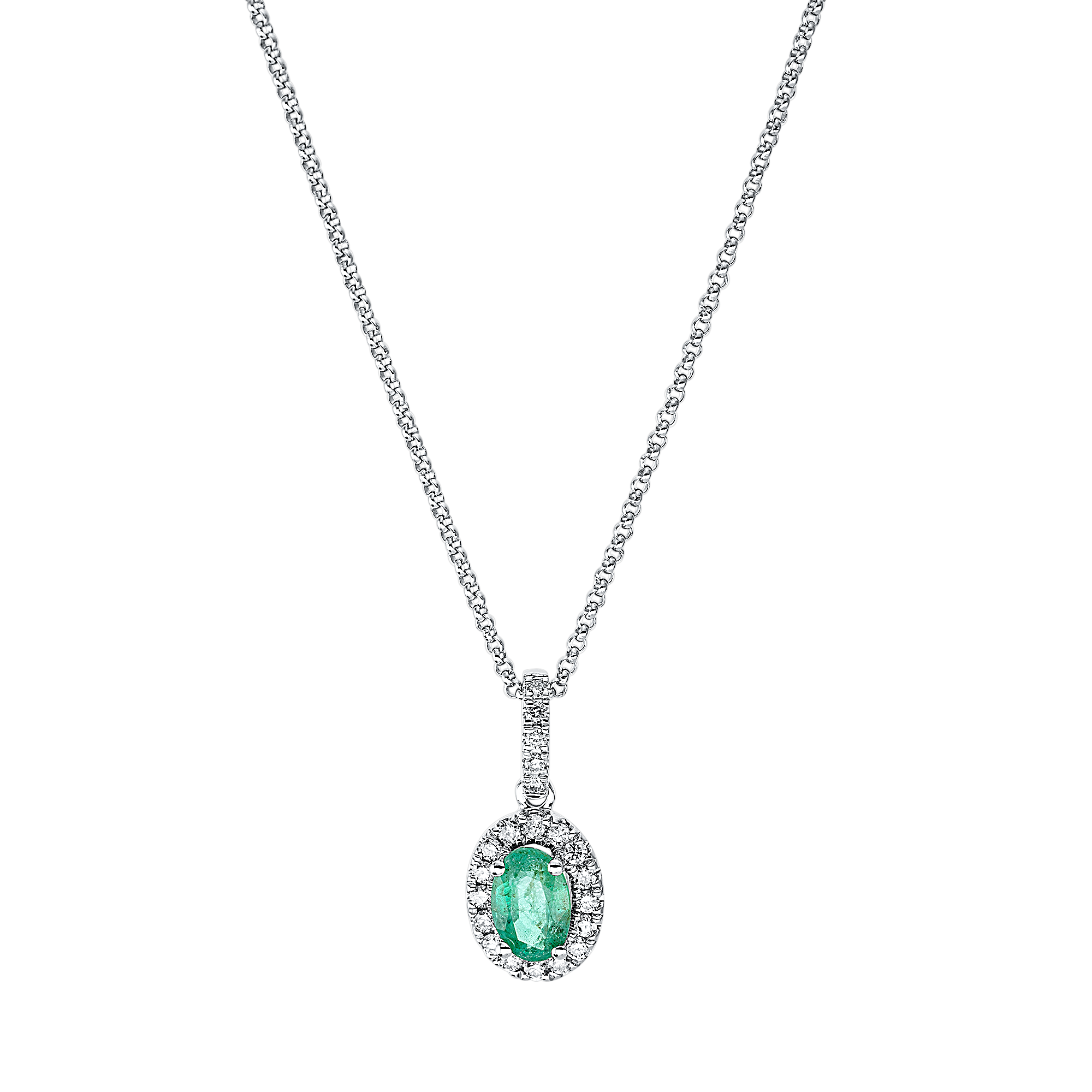 Brogle Classic necklace with emerald pendant Brogle Classic necklace with emerald pendant