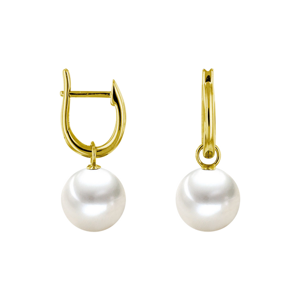 Brogle Selection Ocean freshwater pearl hoop earrings