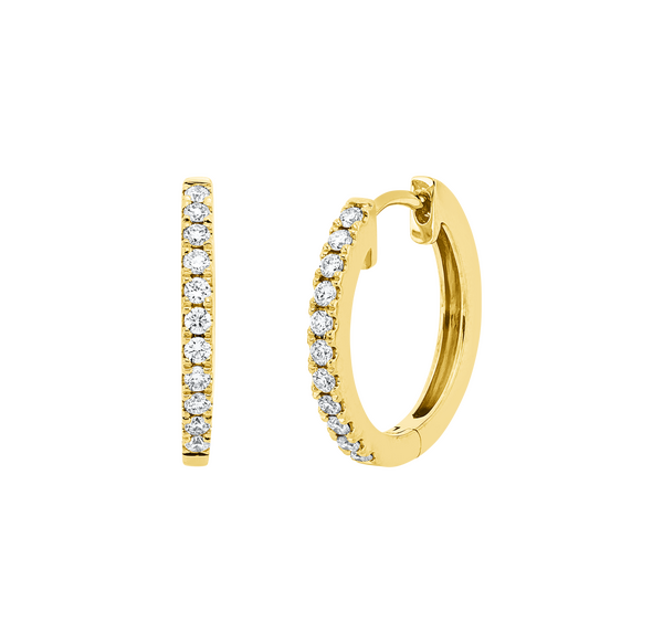 Brogle Classic diamond hoop earrings