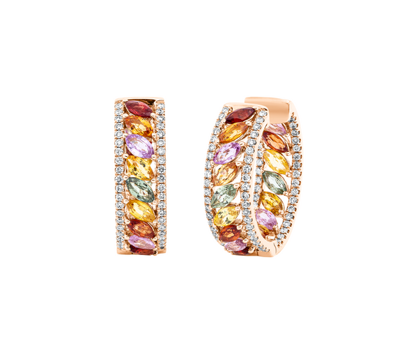 Brogle Selection sapphire hoop earrings Rainbow Brogle Selection sapphire hoop earrings Rainbow