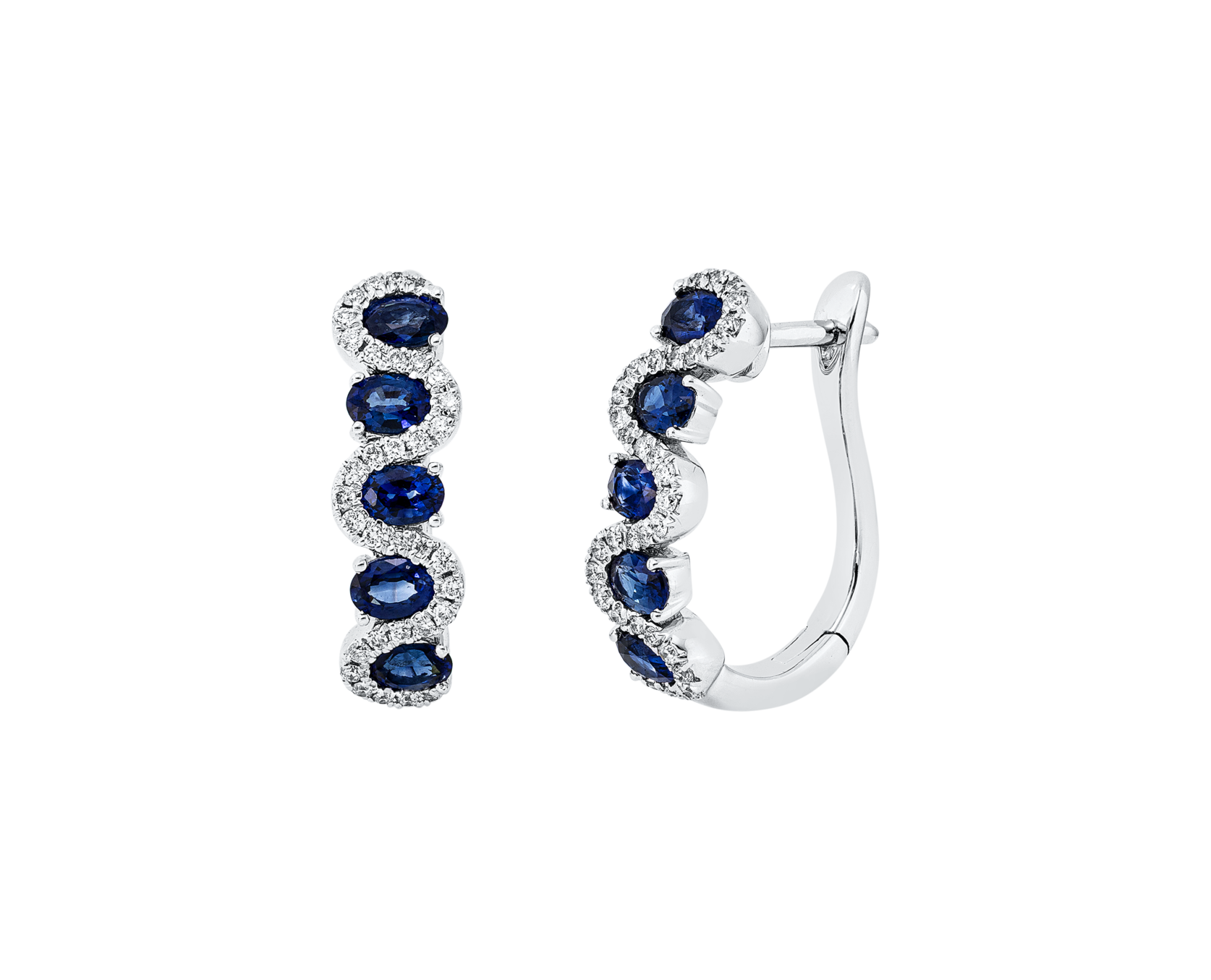 Brogle Classic sapphire hoop earrings