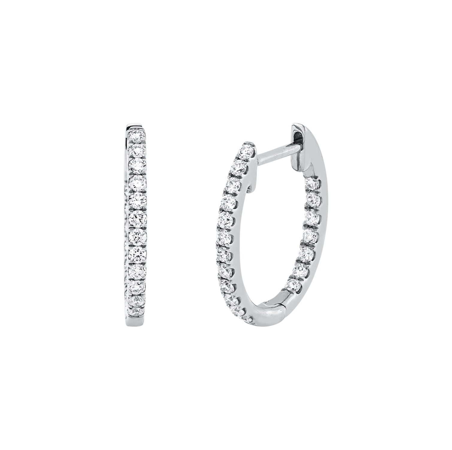 Brogle Classic diamond hoop earrings