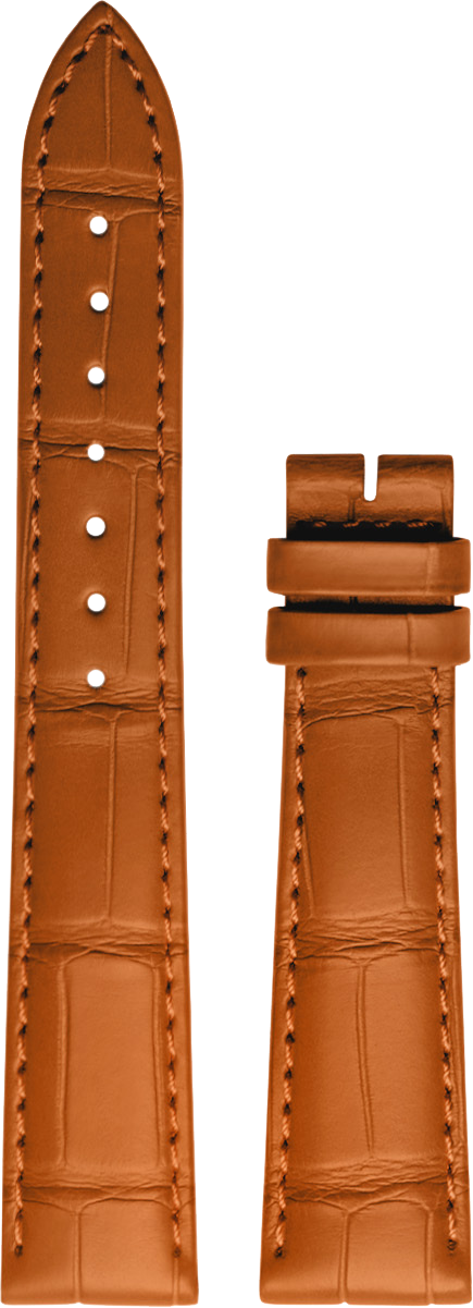 Longines Dolche Vita orangefarbenes Alligatorenleder-Armband 17/14mm Longines Dolche Vita orangefarbenes Alligatorenleder-Armband 17/14mm