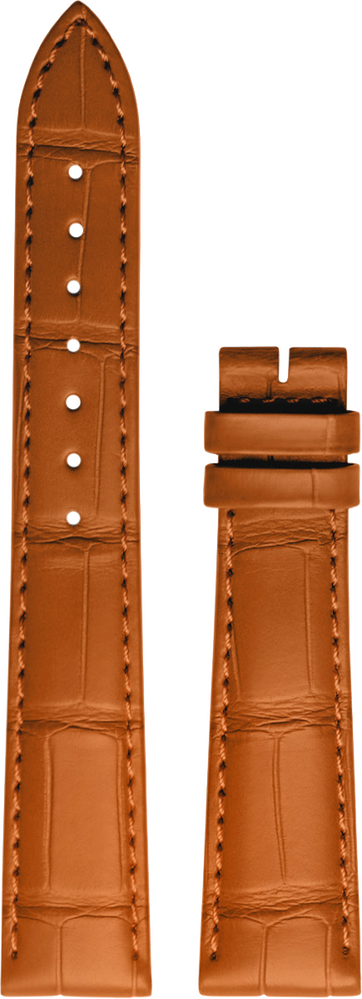 Longines Dolche Vita orangefarbenes Alligatorenleder-Armband 17/14mm Longines Dolche Vita orangefarbenes Alligatorenleder-Armband 17/14mm