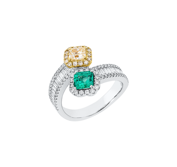 Brogle Selection bicolour emerald ring