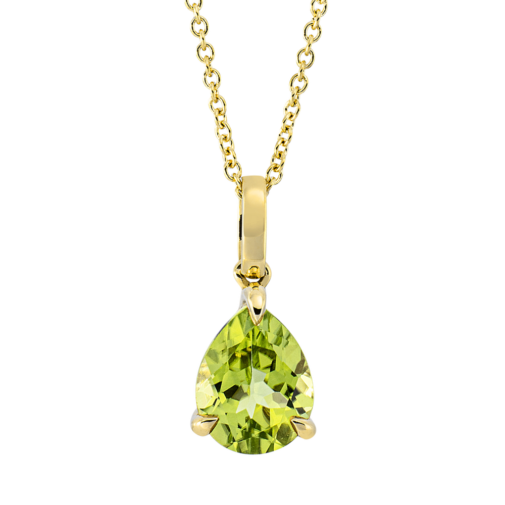 Brogle Classic gold chain with peridot pendant
