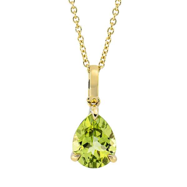 Brogle Classic gold chain with peridot pendant