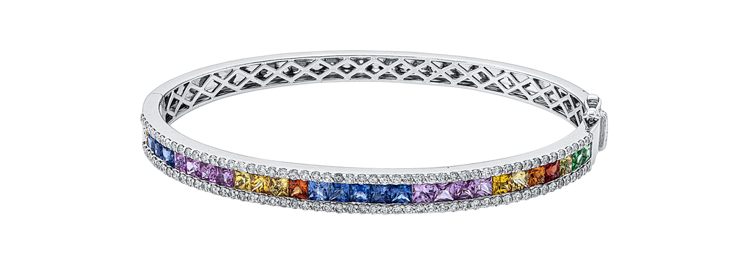 Brogle Classic sapphire bangle Rainbow Brogle Classic sapphire bangle Rainbow