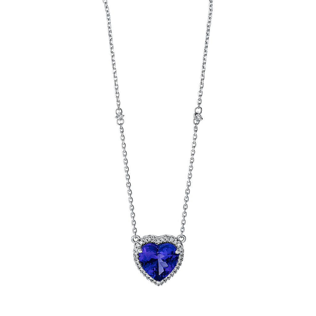 Brogle Classic chain with tanzanite heart