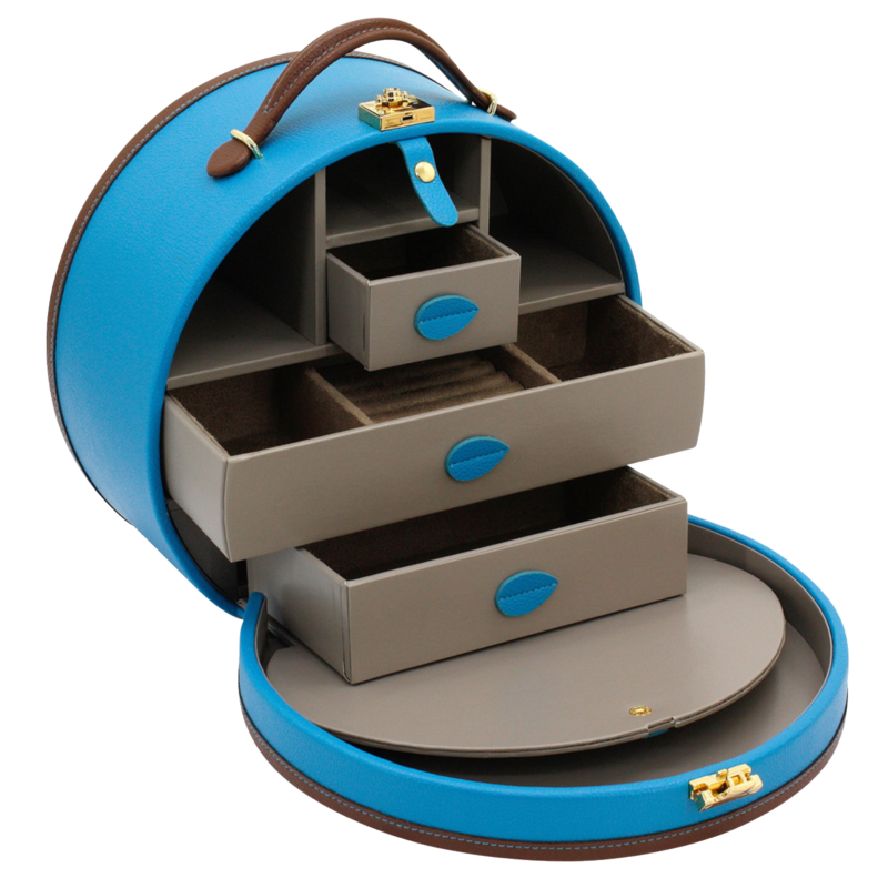 Friedrich Cosmetic Jewelry Case Ascot - La lumière bleue/Brown Friedrich Cosmetic Jewelry Case Ascot - La lumière bleue/Brown