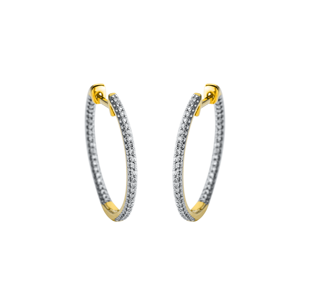 Brogle Classic diamond hoop earrings
