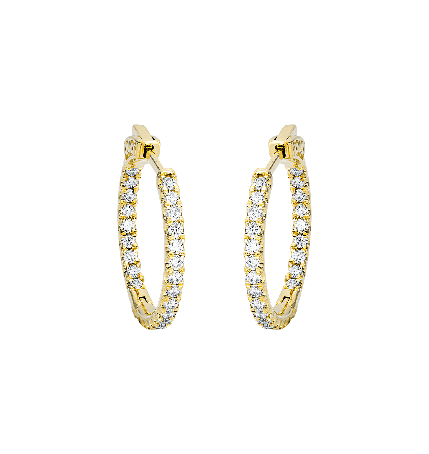 Brogle Classic diamond hoop earrings