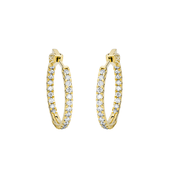 Brogle Classic diamond hoop earrings