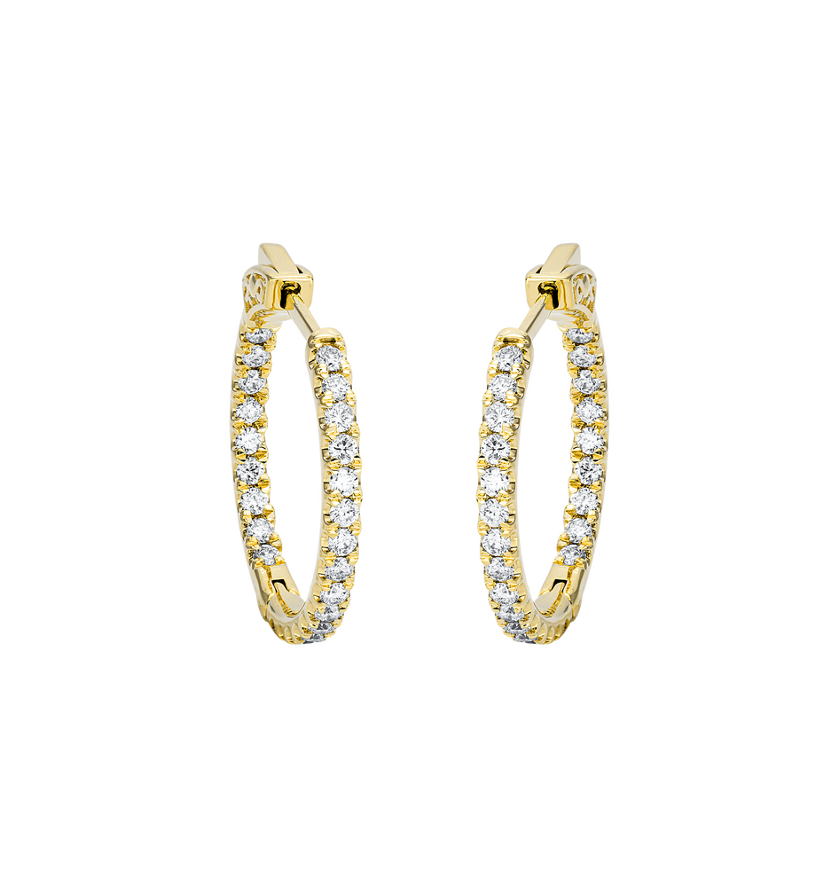 Brogle Classic diamond hoop earrings Brogle Classic diamond hoop earrings