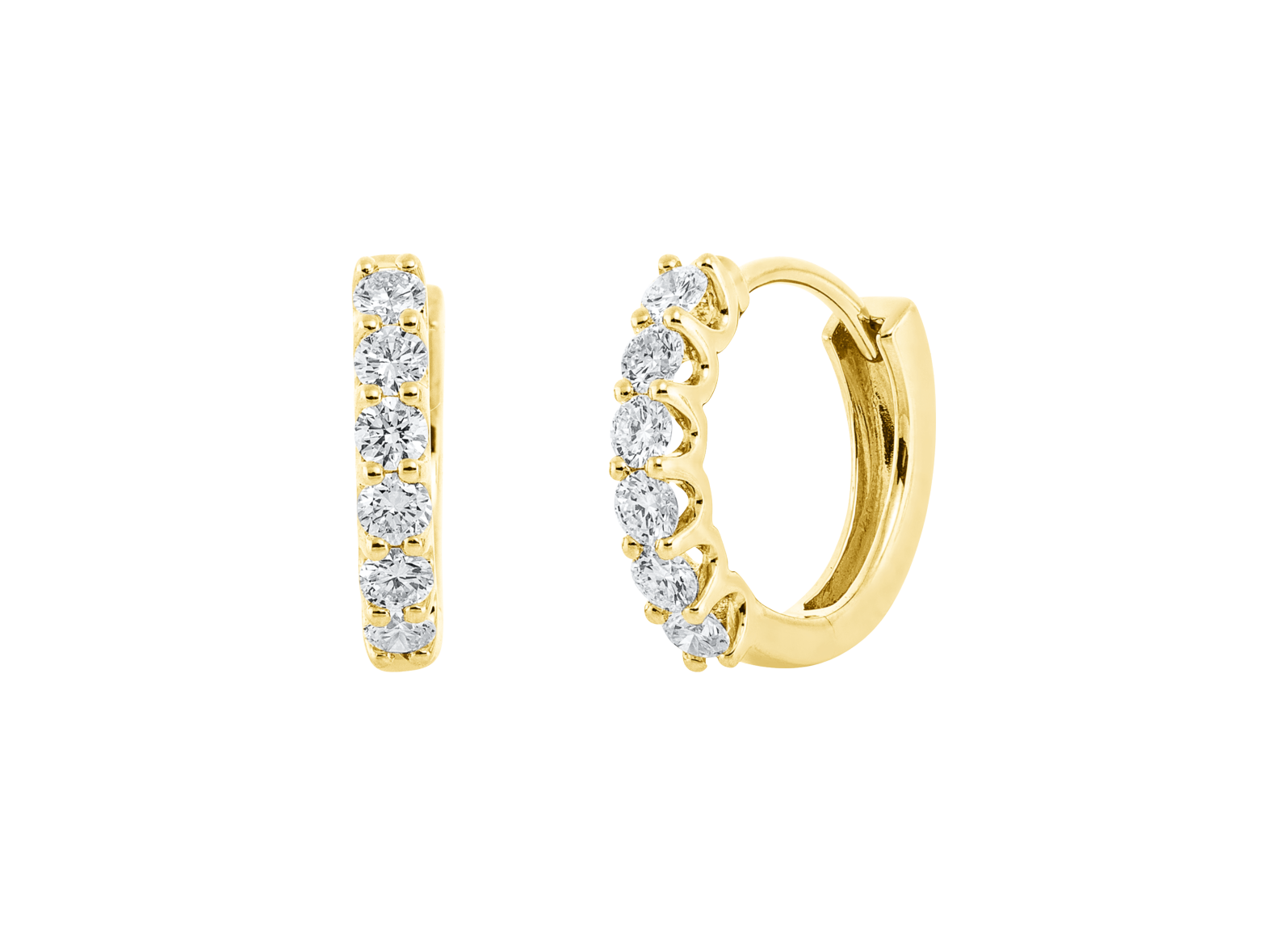 Brogle Classic diamond hoop earrings