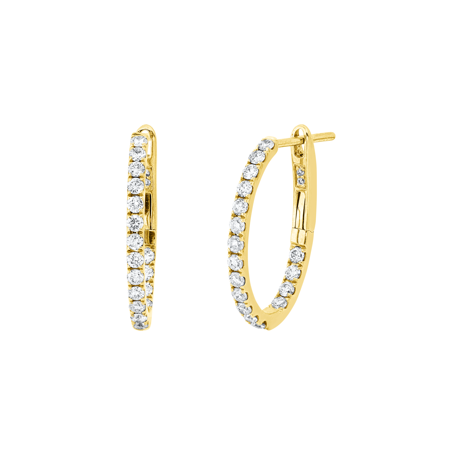 Brogle Classic diamond hoop earrings