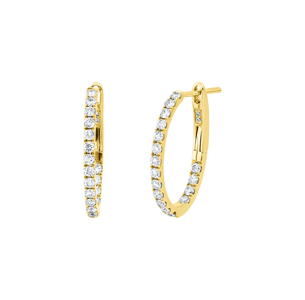 Brogle Classic diamond hoop earrings