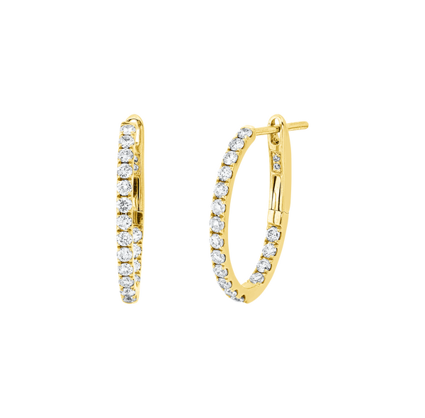 Brogle Classic diamond hoop earrings