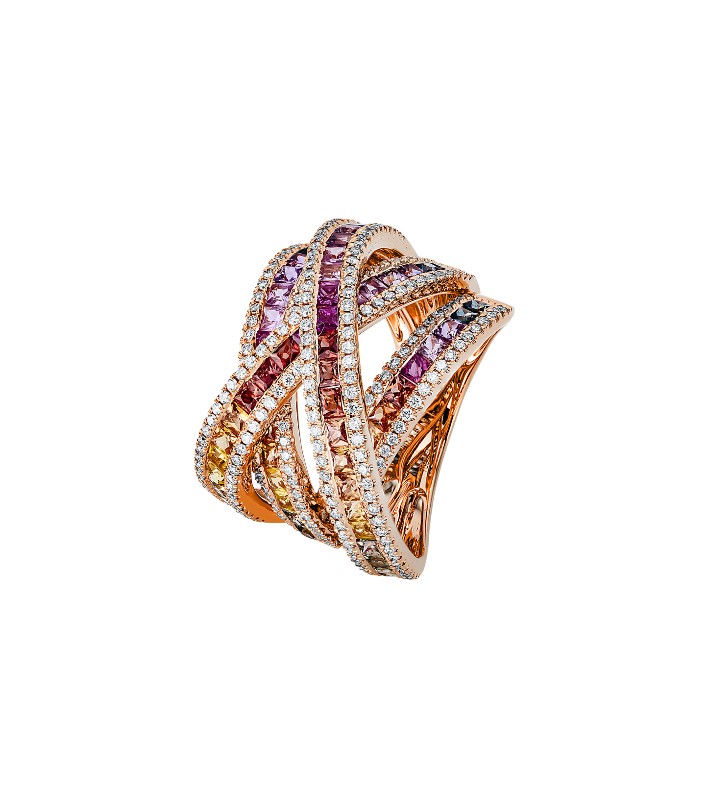 Brogle Selection Rainbow colored stone ring Brogle Selection Rainbow colored stone ring