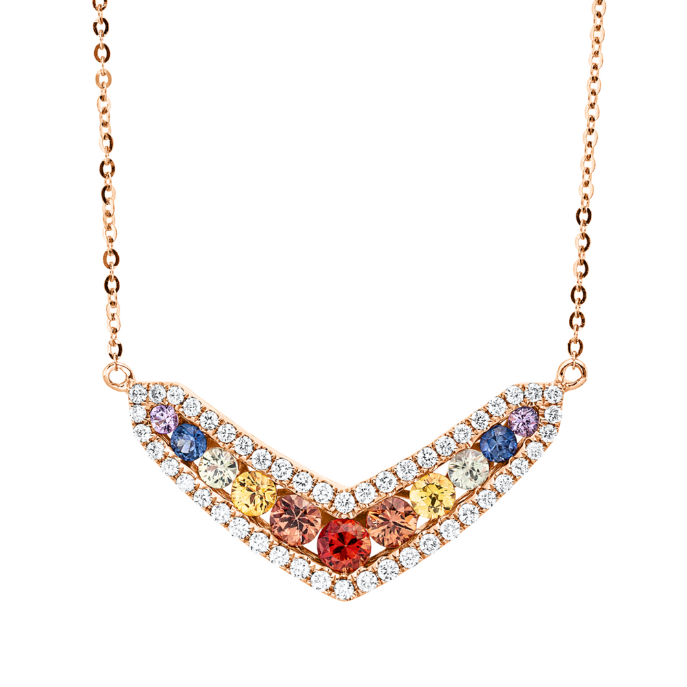 Brogle Classic Kette mit Saphiranhänger Rainbow