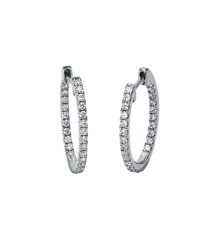 Brogle Classic diamond hoop earrings