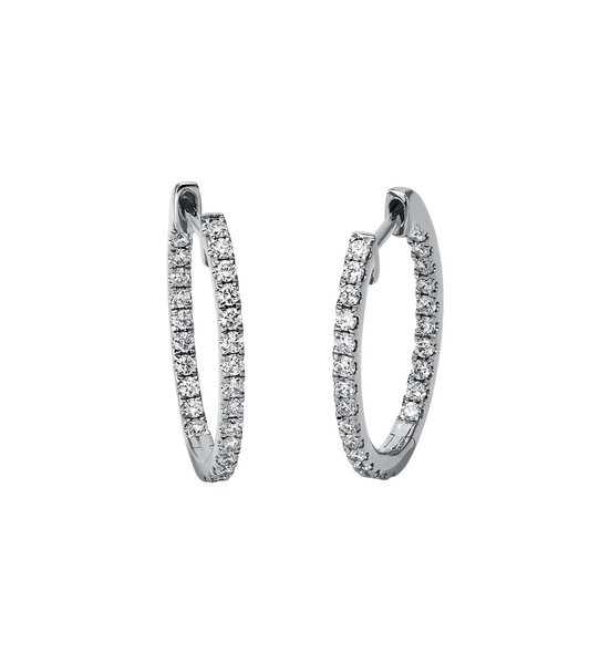 Brogle Classic diamond hoop earrings Brogle Classic diamond hoop earrings
