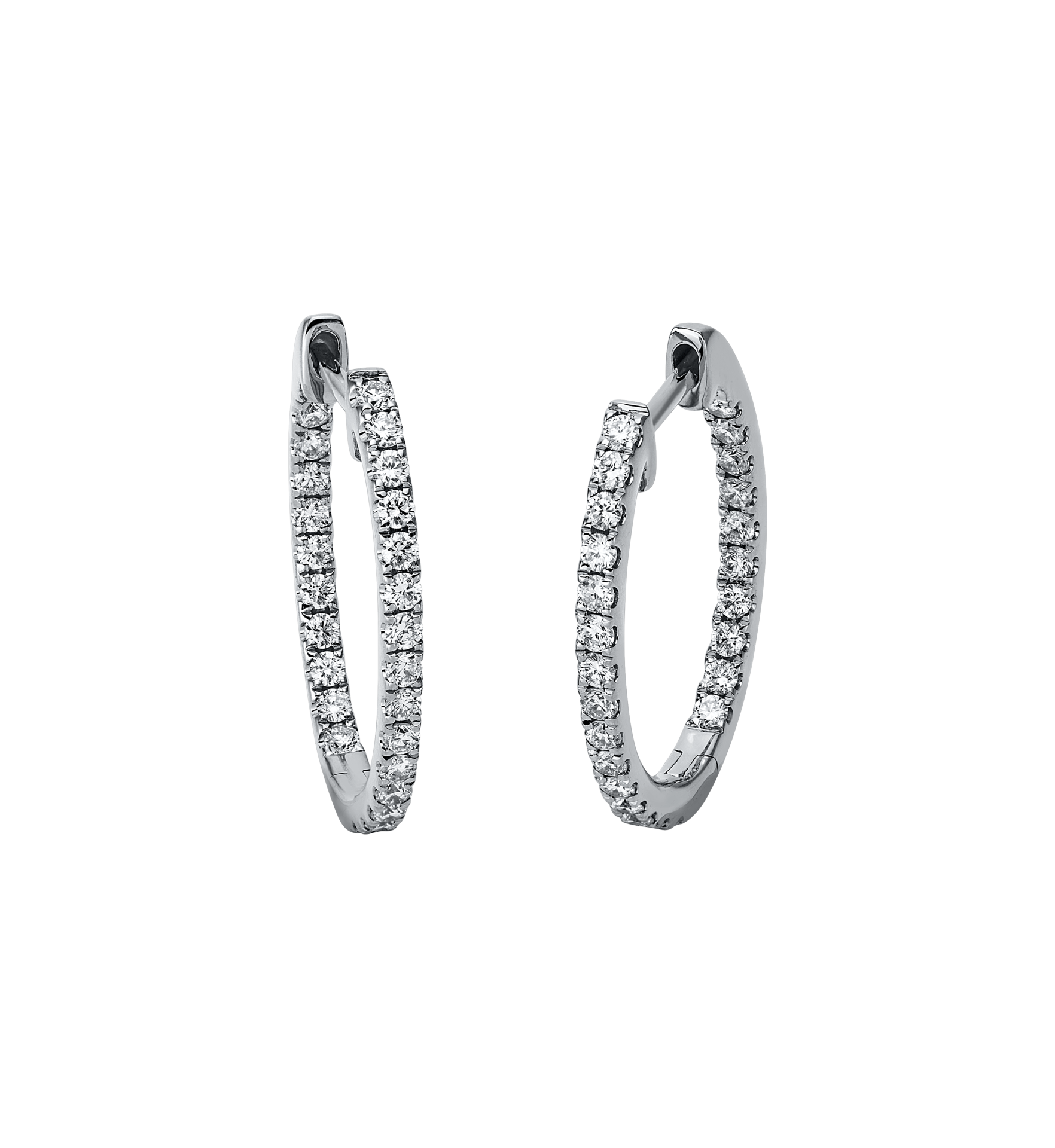 Brogle Classic diamond hoop earrings Brogle Classic diamond hoop earrings