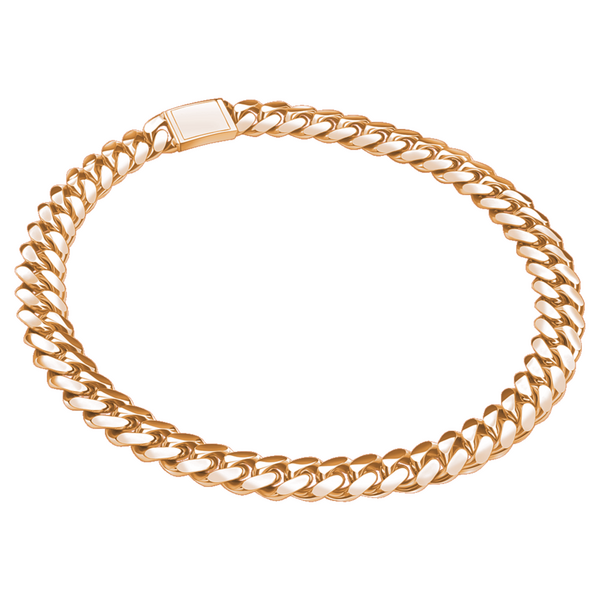 Emil Kraus Cuban Link curb chain oval diamond-plated, 14mm