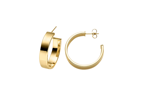 Brogle Classic gold hoop earrings 7mm Brogle Classic gold hoop earrings 7mm
