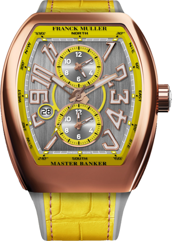 Franck Muller Vanguard Master Banker 3 time zones 53.7 x 44mm