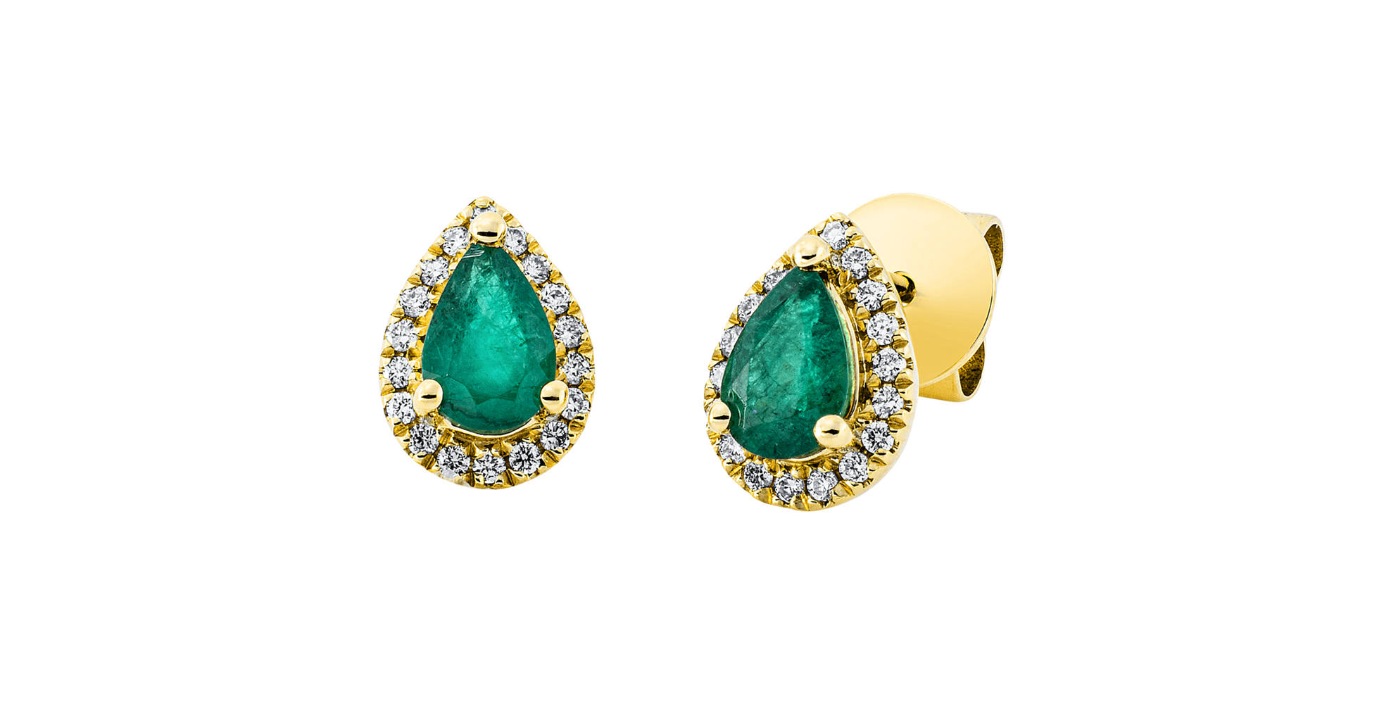 Brogle Classic emerald stud earrings