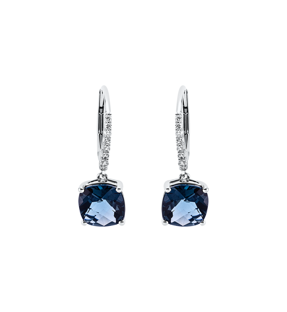 Brogle Classic London topaz hoop earrings