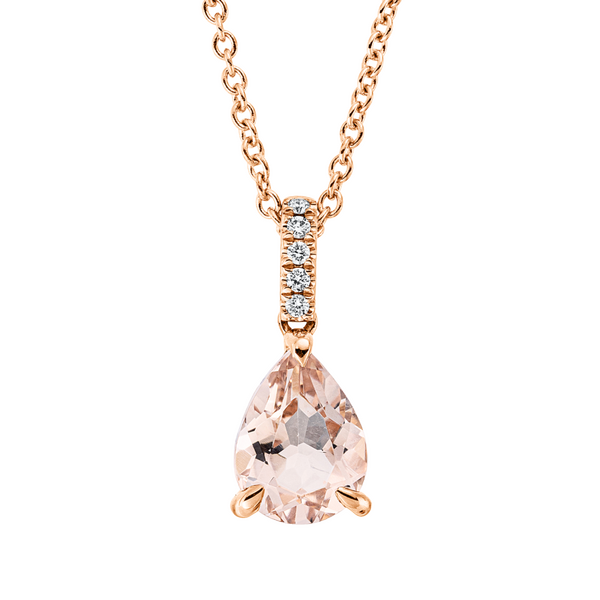 Brogle Classic necklace with morganite pendant Brogle Classic necklace with morganite pendant