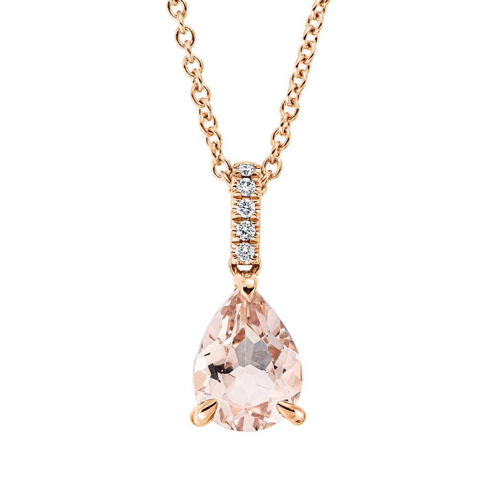Brogle Classic necklace with morganite pendant Brogle Classic necklace with morganite pendant