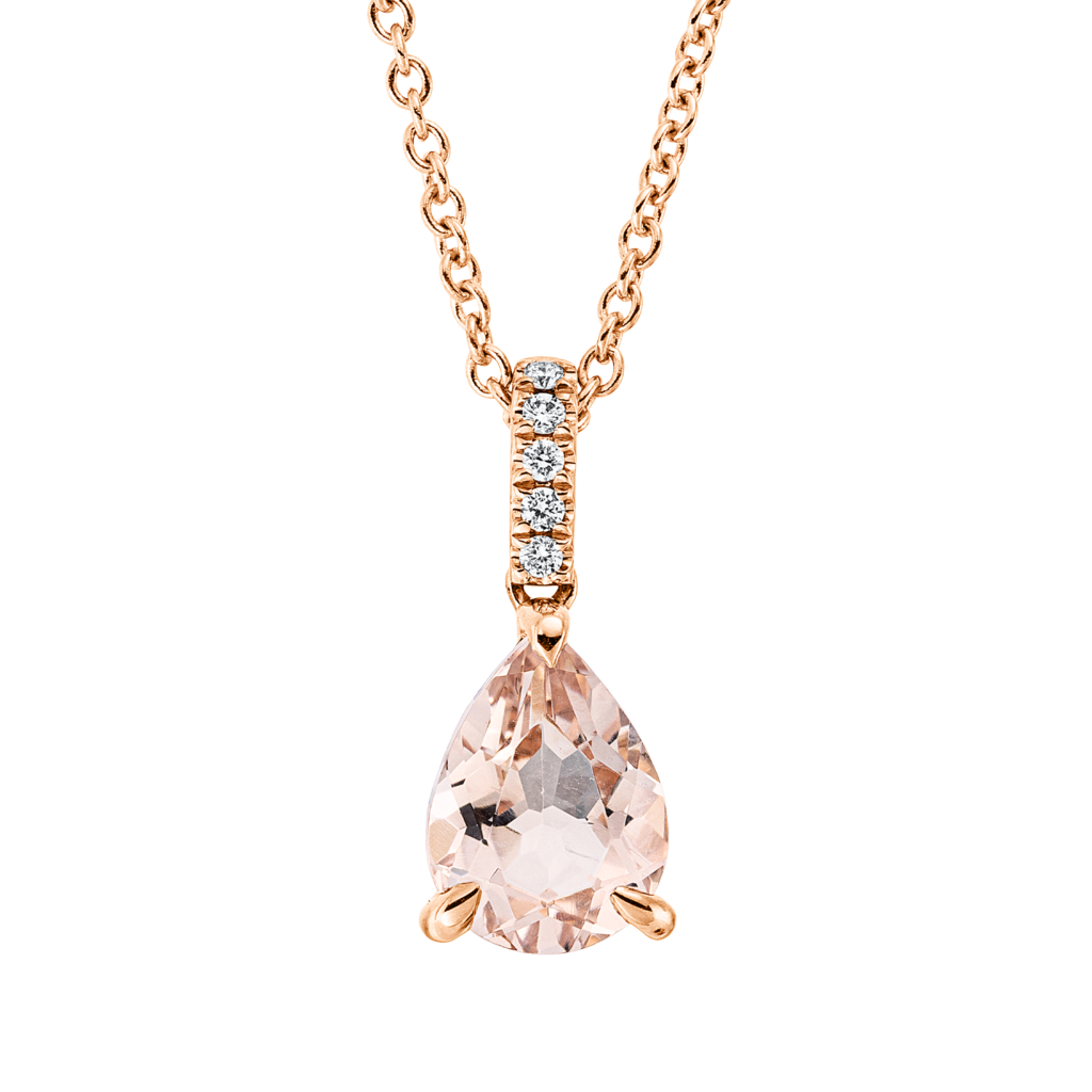 Brogle Classic necklace with morganite pendant Brogle Classic necklace with morganite pendant