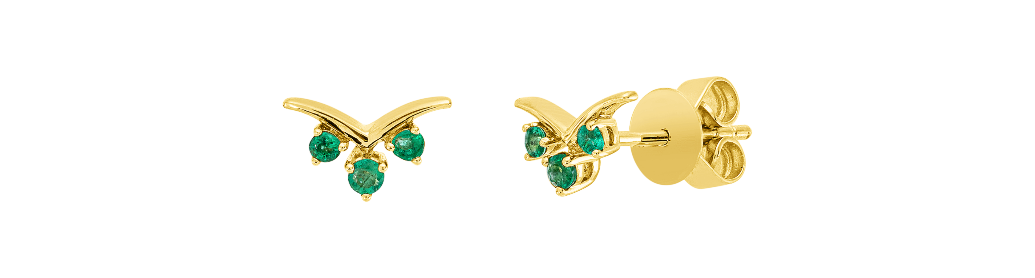 Brogle Classic emerald stud earrings