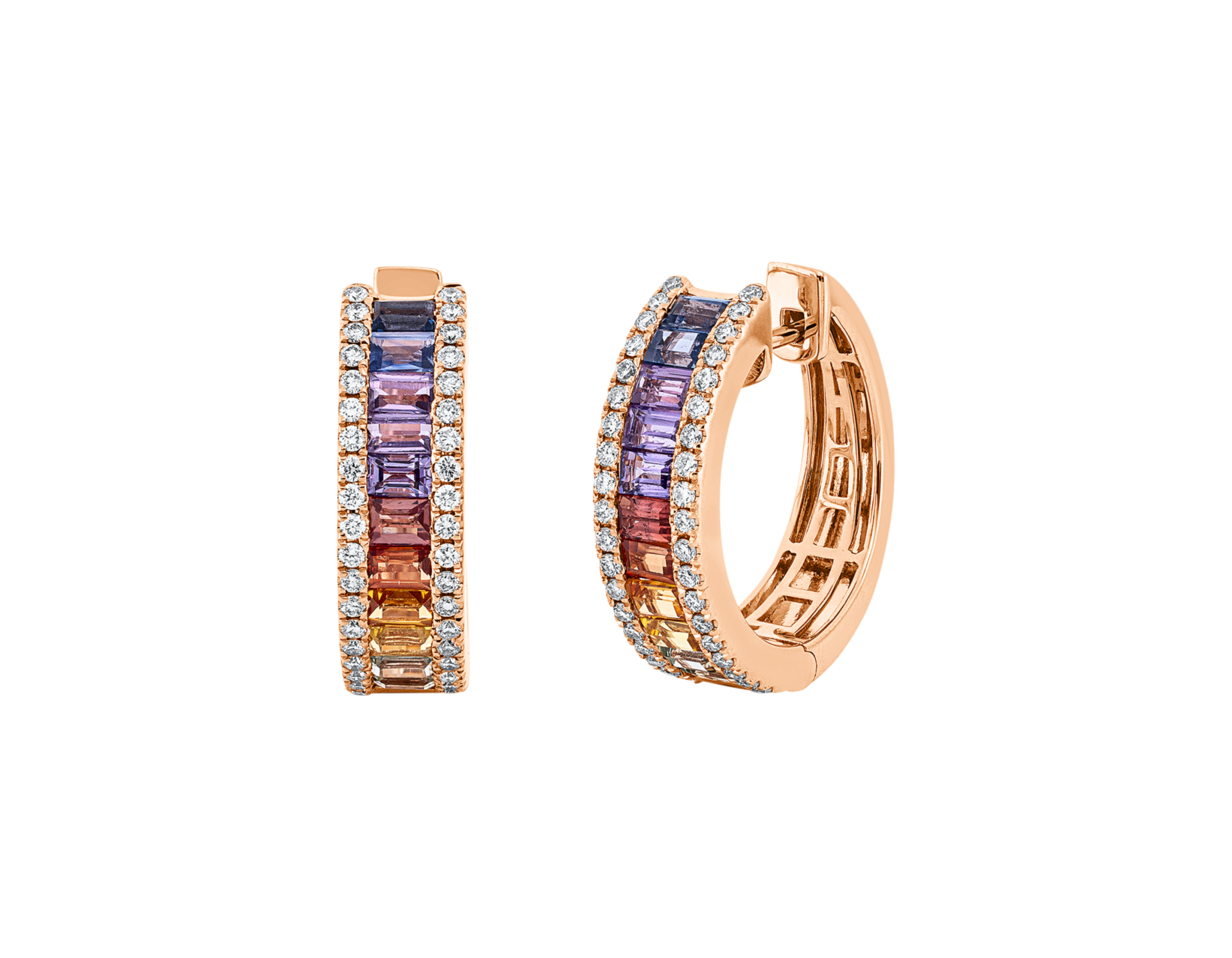 Brogle Selection sapphire hoop earrings Rainbow Brogle Selection sapphire hoop earrings Rainbow