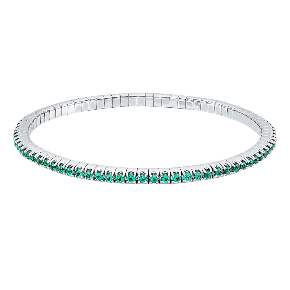 Brogle Selection emerald tennis bracelet flexible