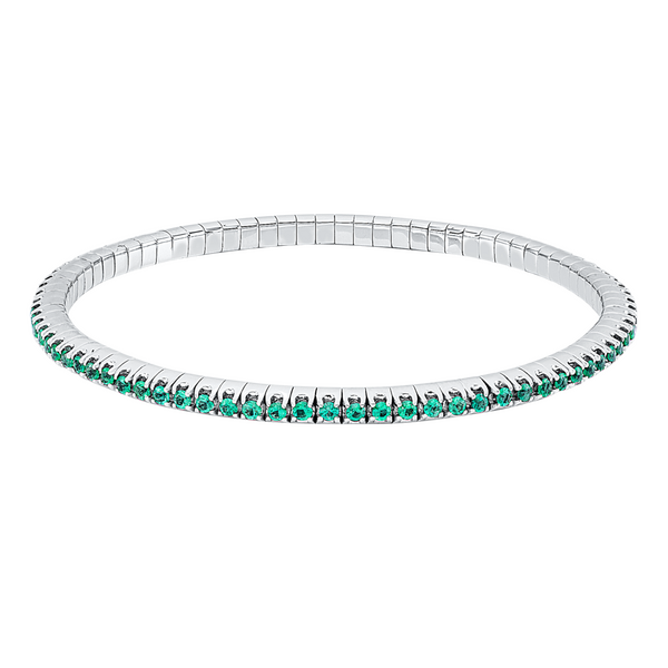 Brogle Selection emerald tennis bracelet flexible