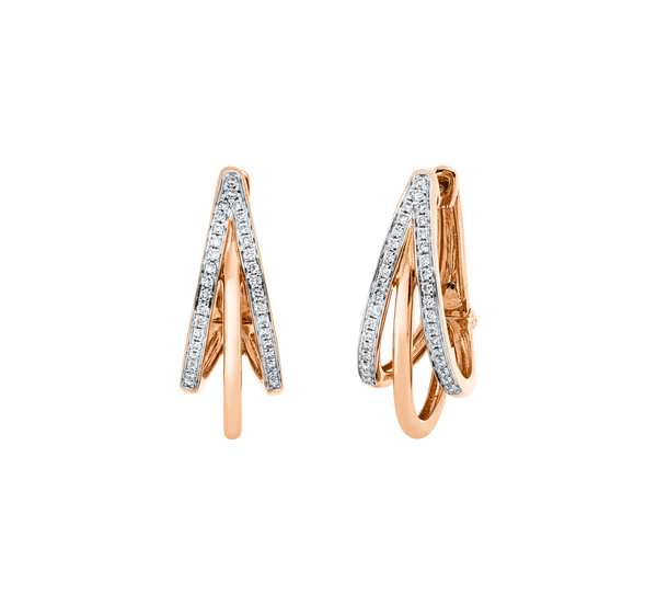 Brogle Classic bicolor diamond hoop earrings