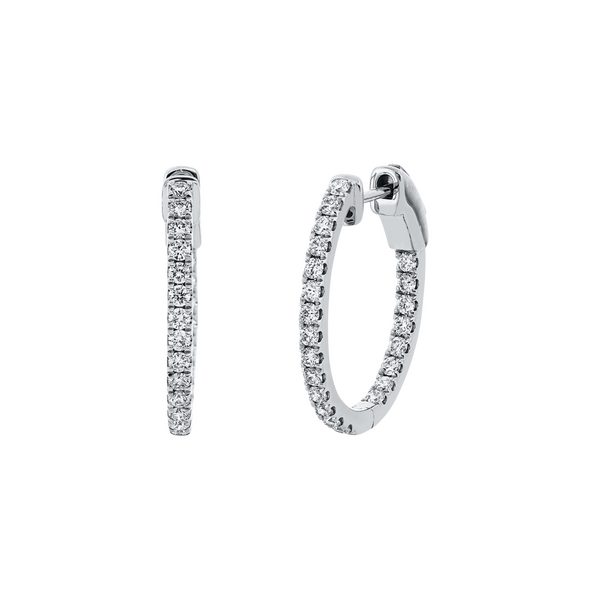 Brogle Classic diamond hoop earrings