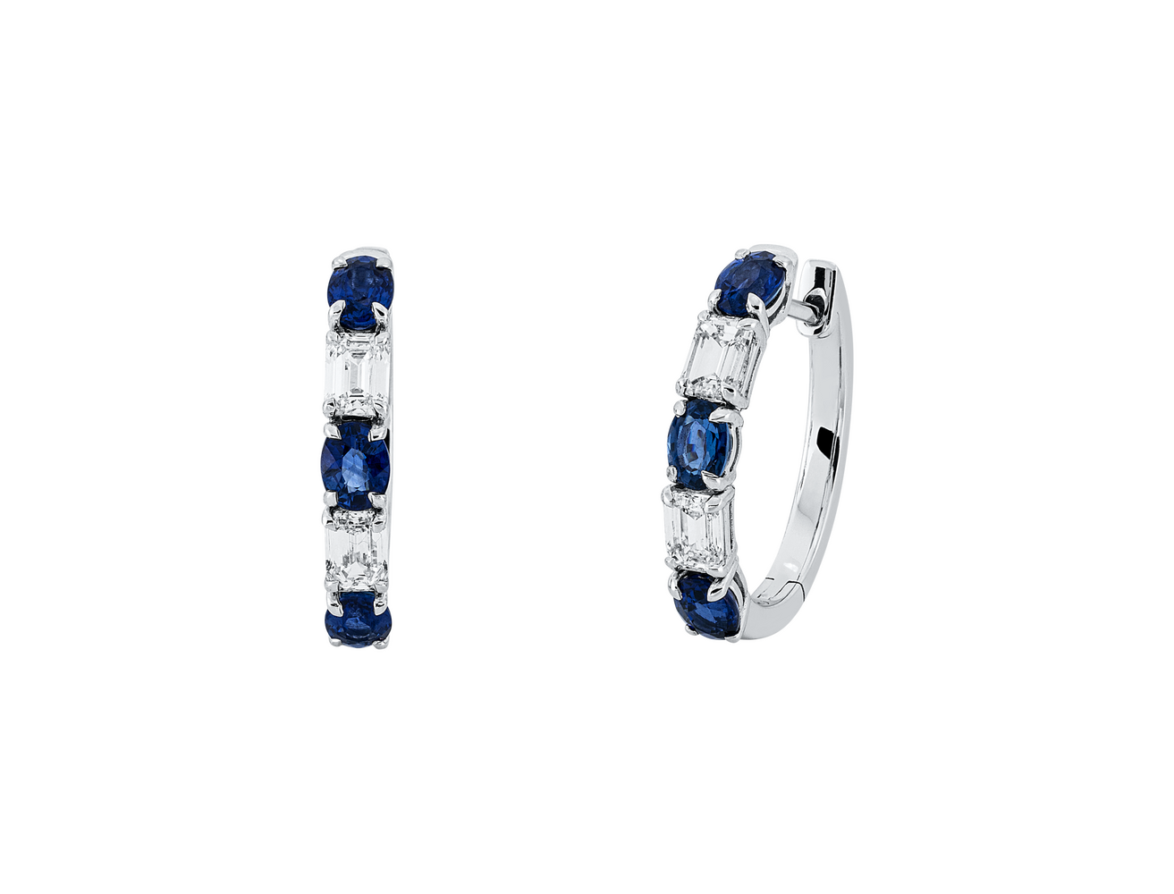 Brogle Selection sapphire hoop earrings
