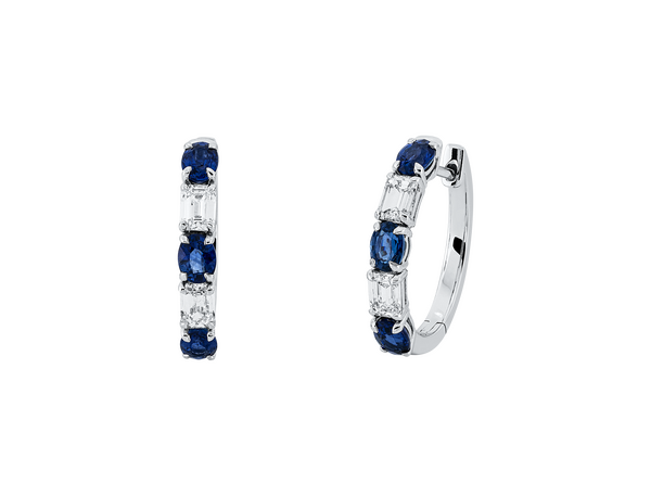 Brogle Selection sapphire hoop earrings
