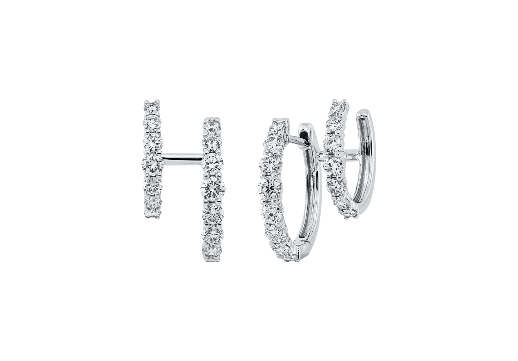 Brogle Classic diamond hoop earrings