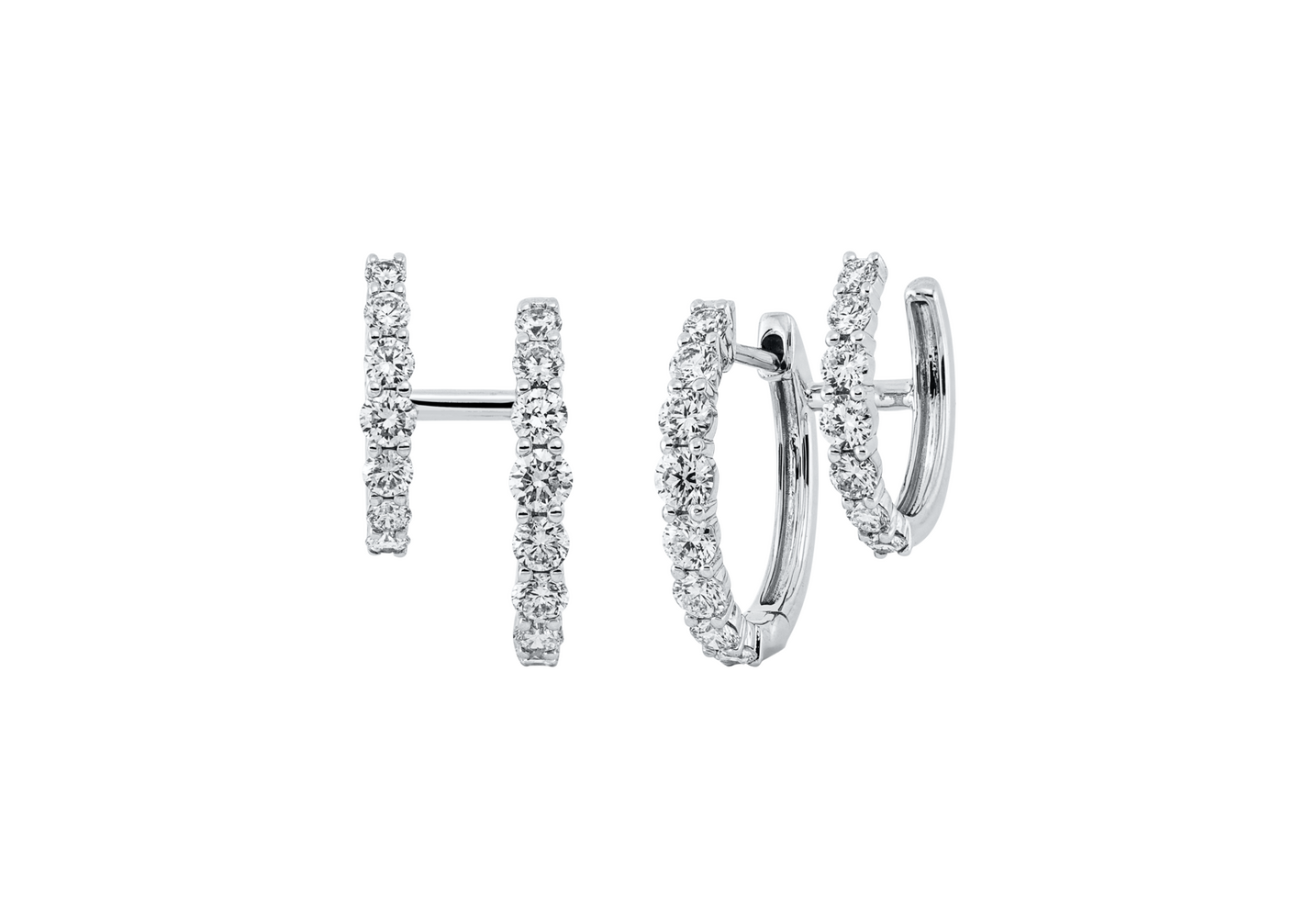 Brogle Classic diamond hoop earrings